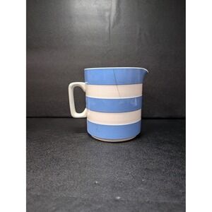 TG Green CornishWare Blue & White Juice Pitcher Green Shield Jug Decorative Vase